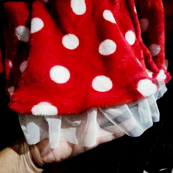 Disney Plush Pajama Comfy Hooded Minnie Mouse Sleepwear Women's Small 4-6 EUC - Picture 5 of 10